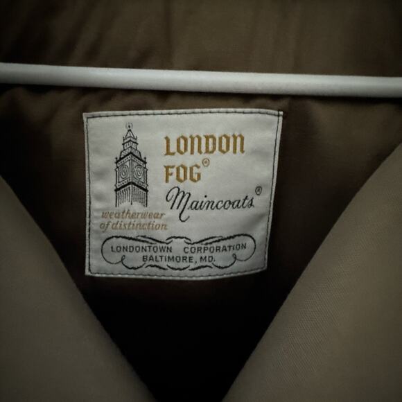 London Fog Coat 40L Tan Maincoat Weatherwear Trench Double Breasted Button - Picture 3 of 14